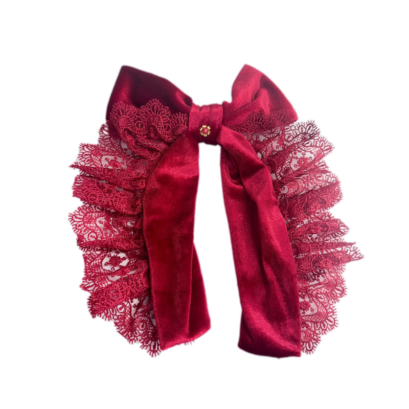 Victoria Red Velvet Hair Bow