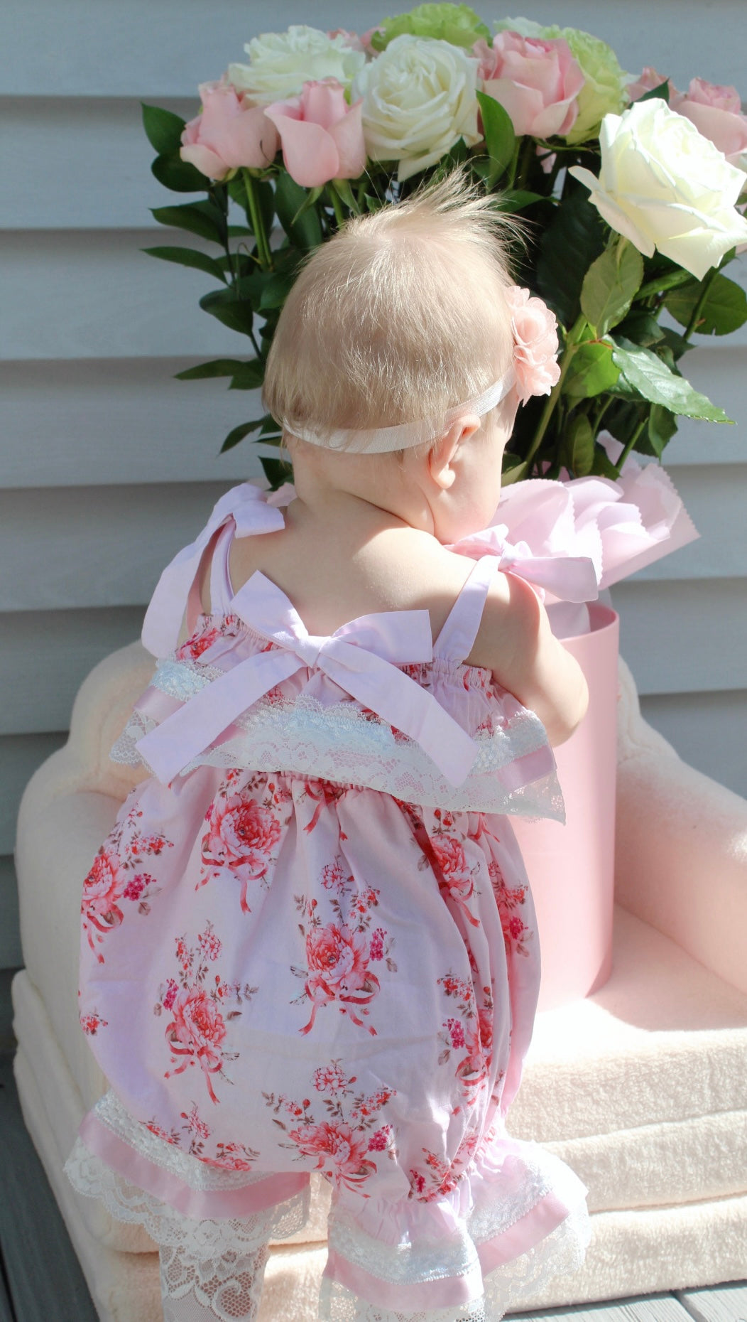 Amelia Pink Flower Print Romper
