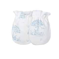 Mon Cheri Baby Boy Gift Set – White & Blue with Hat & Mittens