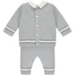 Aiden Grey Knit Teddy Bear Trouser And Hat Set