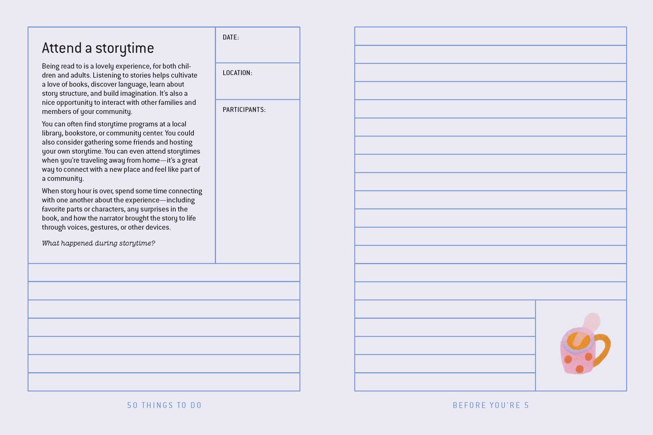 50 Things To Do Before You're 5 Journal Book