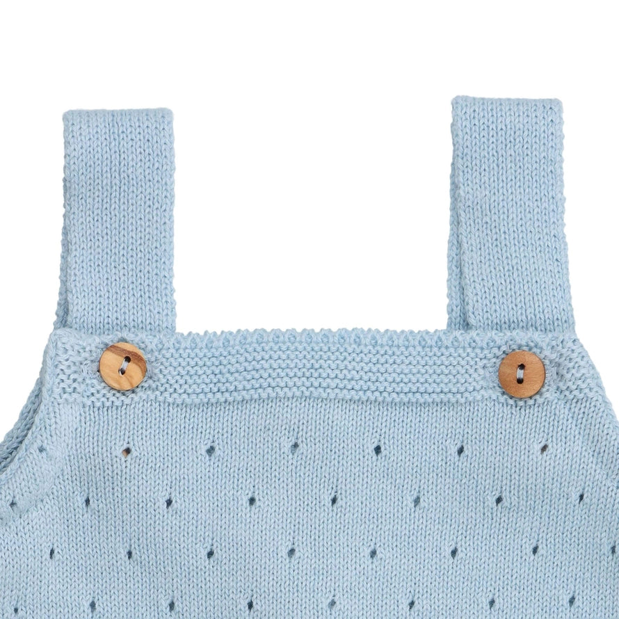 Baby Blue Cotton Overall Romper