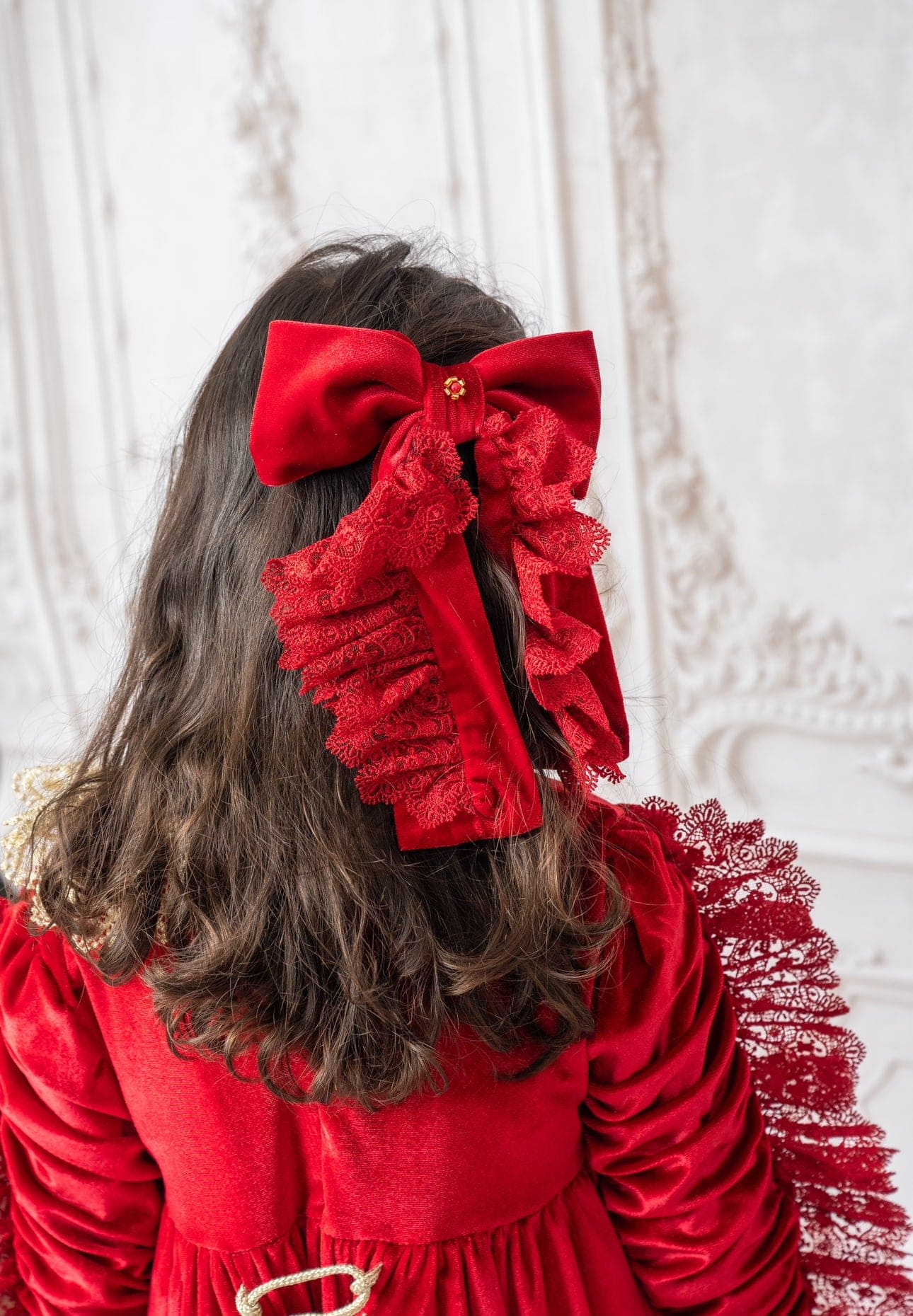 Victoria Red Velvet Hair Bow