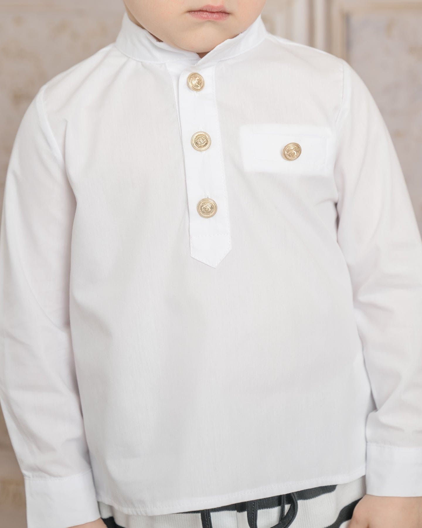 Charlie White Mandarin Collar Shirt