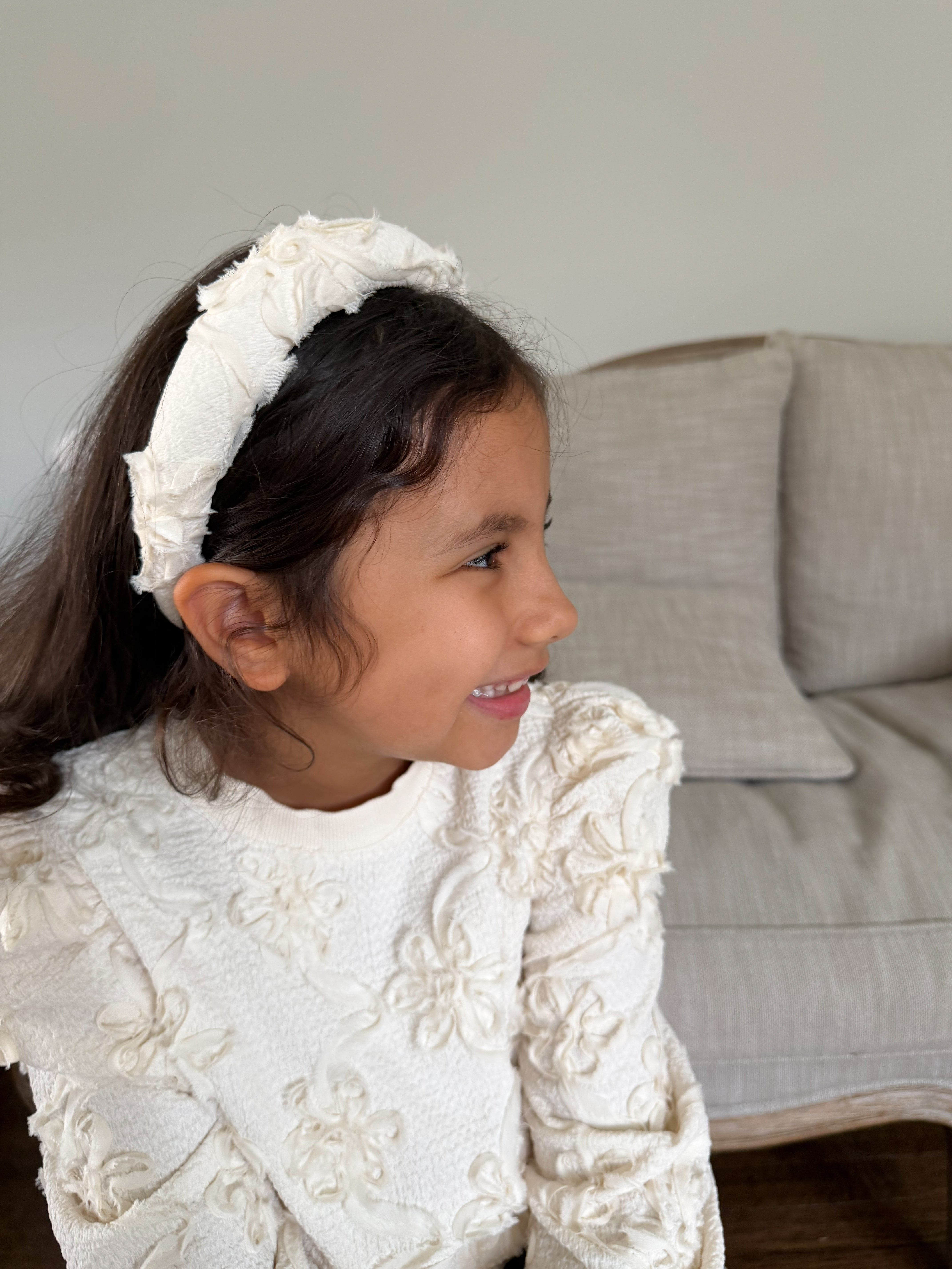 Ava Ivory Flower Headband