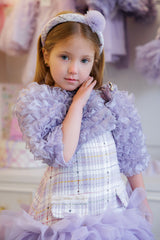 Violet Organza Ruffle Bolero Jacket