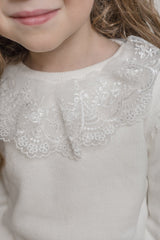 Emma White Cotton and Lace Top and Shorts Set