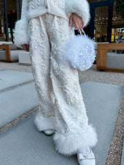 Sequin Feather Hand Bag