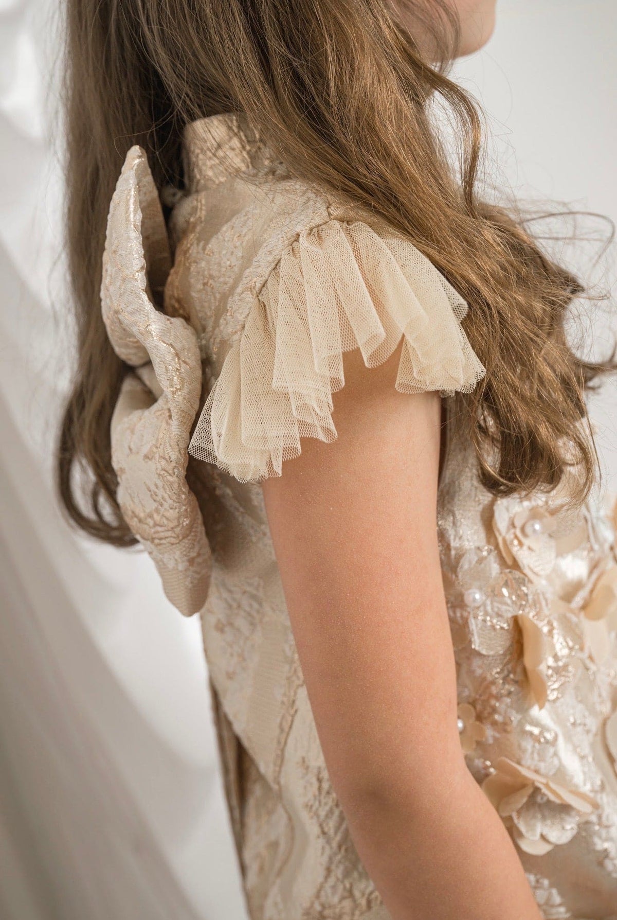 Butterfly Gold Jacquard Ceremony Dress