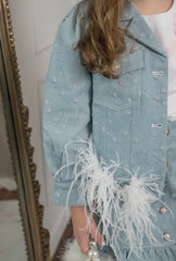 Sparkle Jeans Ostrich Feather Jacket