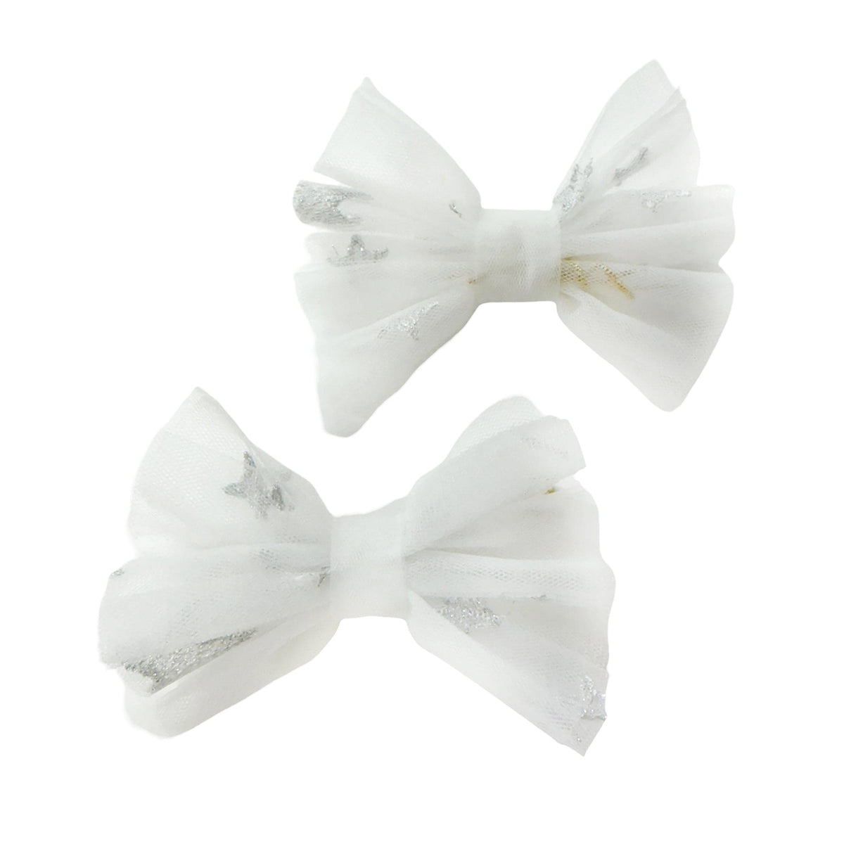 Star Tulle Embroidered Bow Hair Clips