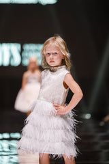 Eliza Ivory Feather Dress