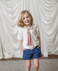 Navy Boys' Striped Linen Shorts