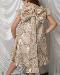 Butterfly Gold Jacquard Ceremony Dress