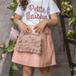 Dusty Pink Organza Ruffle Handbag