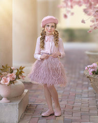 Dusty Pink Feather Skirt