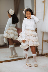 White Pima Cotton Ruffle Blouse