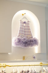 Violet Tweed and Tulle Dress