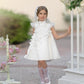 Butterfly White Satin Ceremony Dress - Petite Maison Kids