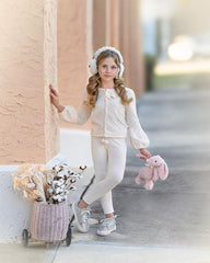 Melody Popsicle Cream Knit Top and Leggings Set