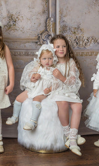 Faith White Scallop Lace Romper