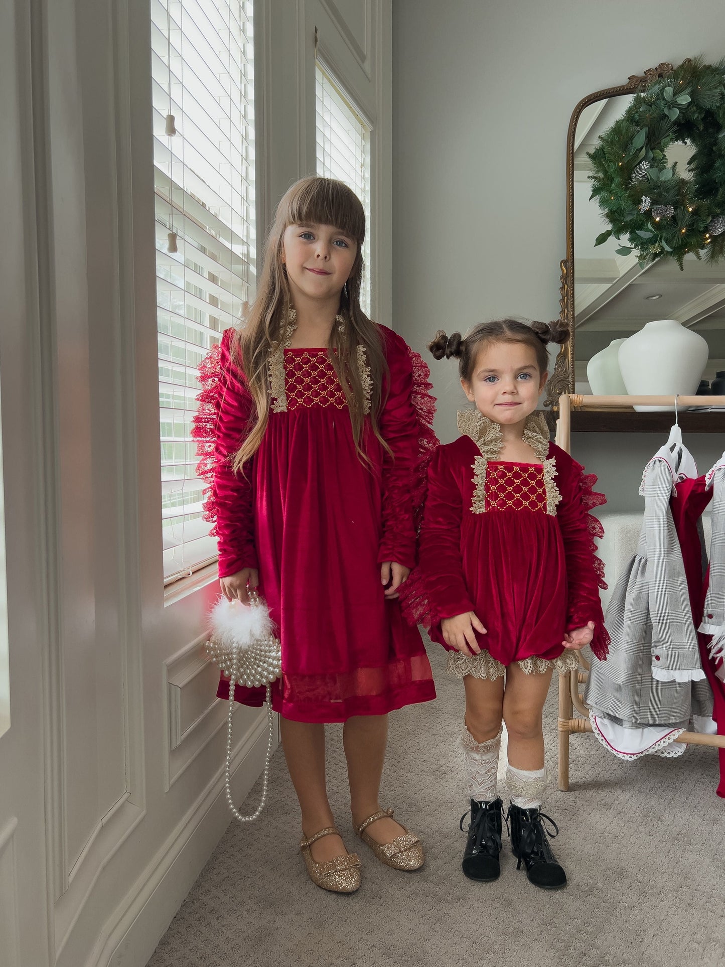 Victoria Red Velvet Romper