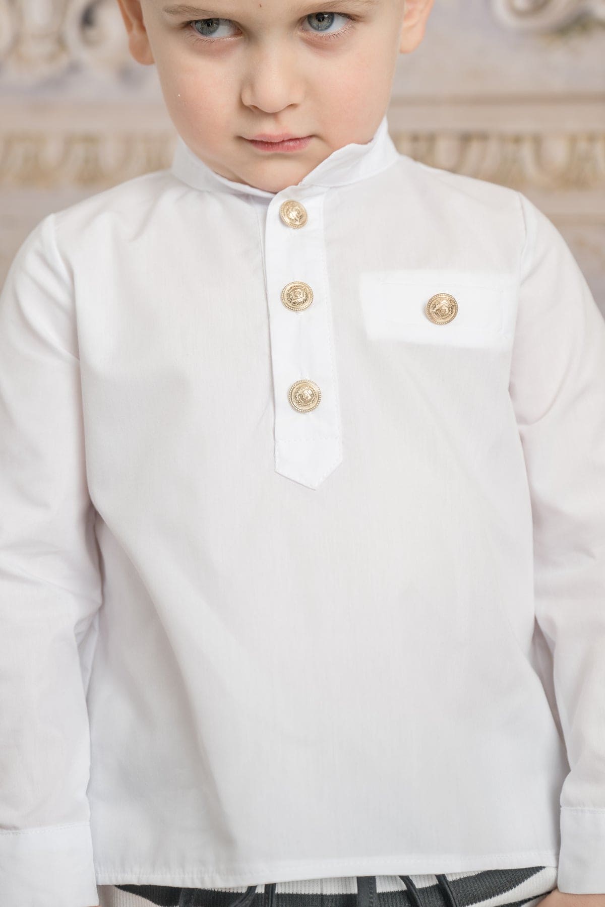 Charlie White Mandarin Collar Shirt