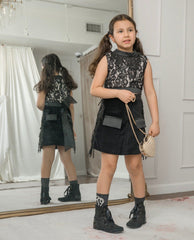Cowboy Black Fringe Skirt