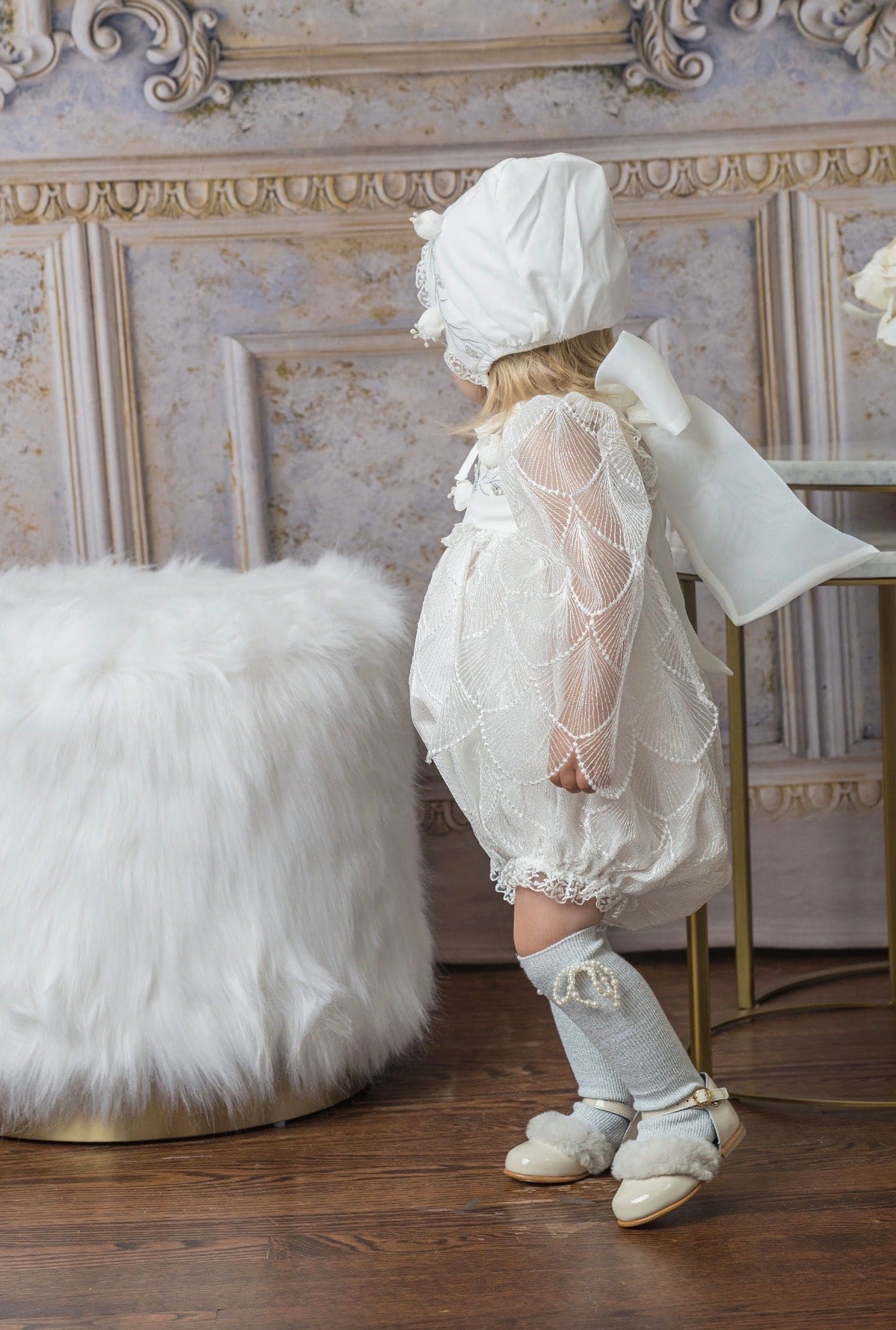 Faith White Scallop Lace Romper