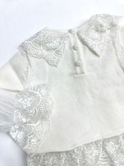 Emma White Cotton and Lace Top and Shorts Set