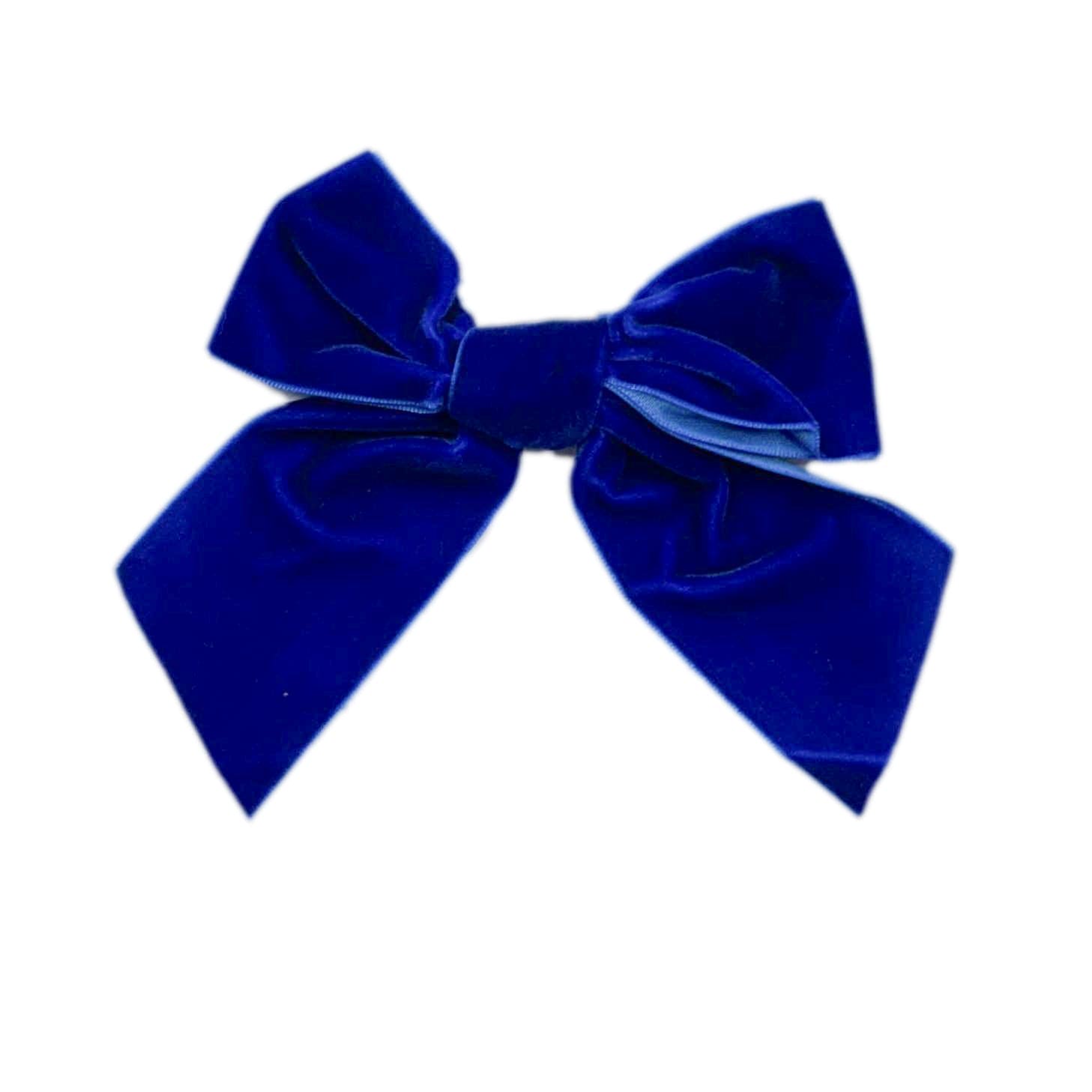 Royal Blue Velvet Bow Hair Clip