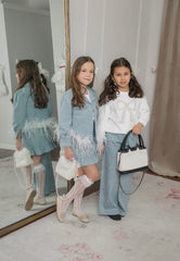 Sparkle Jeans Ostrich Feather Jacket