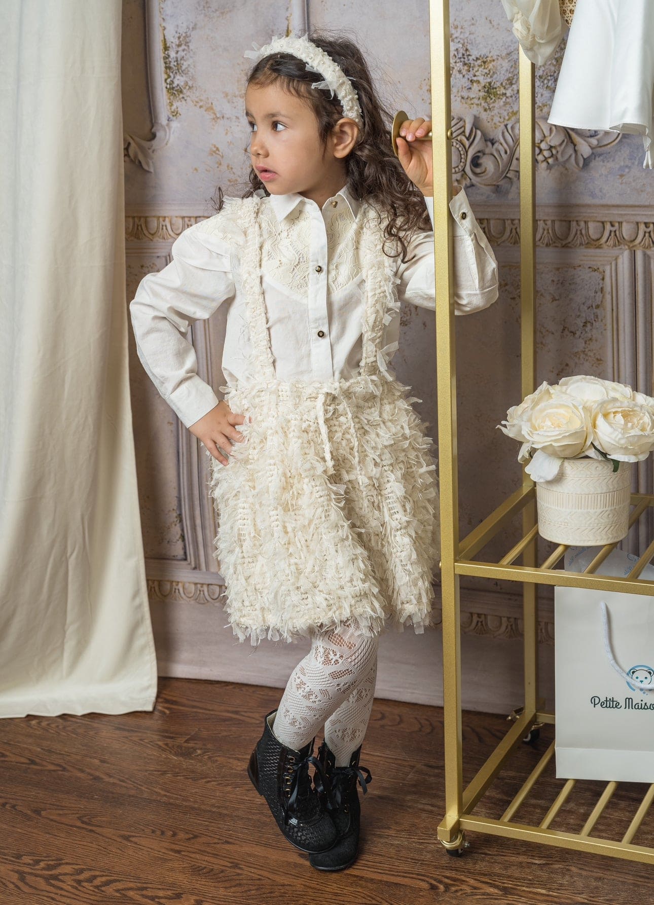 Ivanna Ivory Blouse and Skirt Set