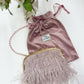 Dusty Pink Feather Handbag