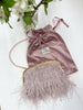 Dusty Pink Feather Handbag