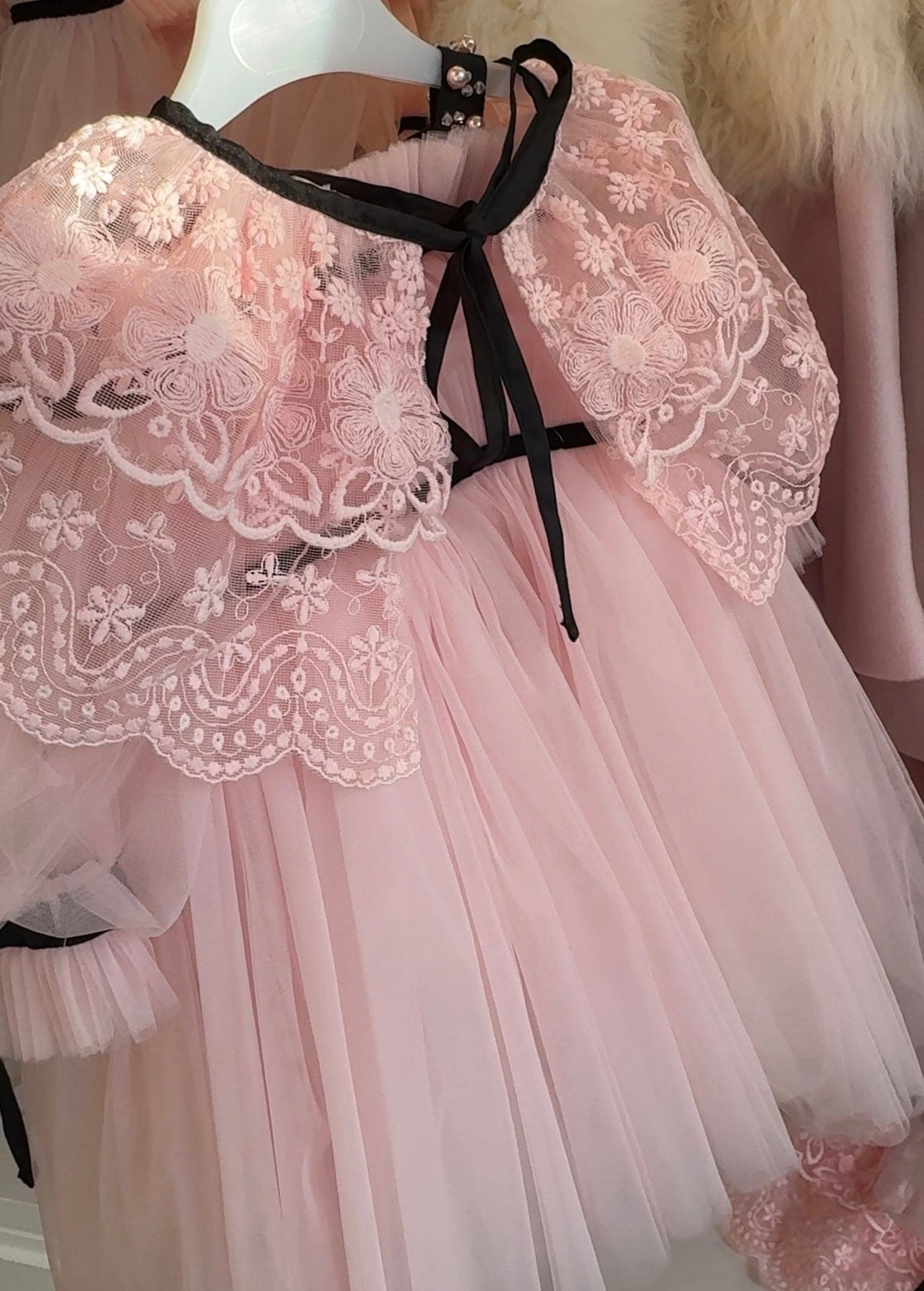 Coco-Pink Lace Cape