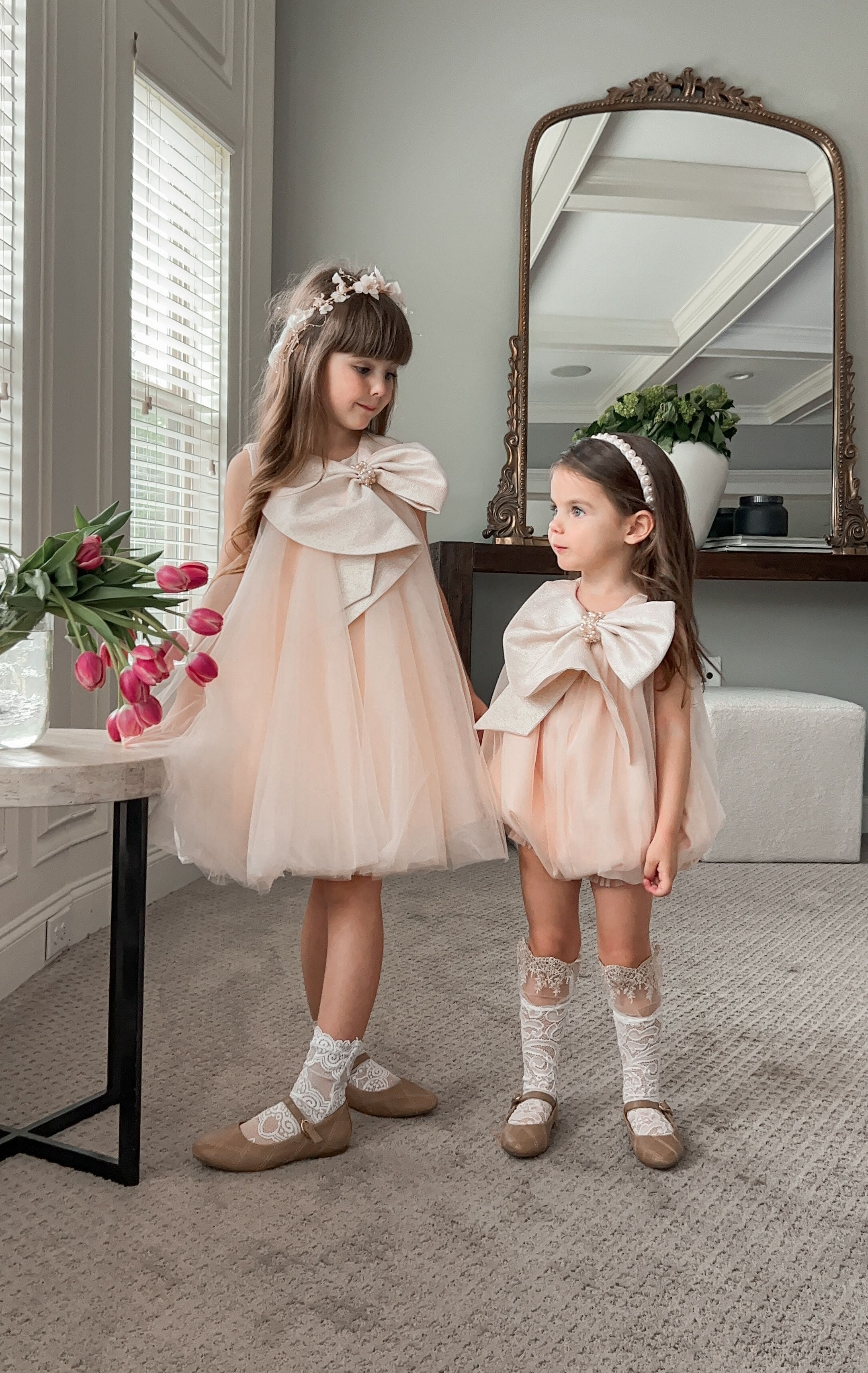 Jackie Peach Dress - Petite Maison Kids