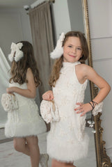 Ava Ivory Flower Hair Bow - Petite Maison Kids