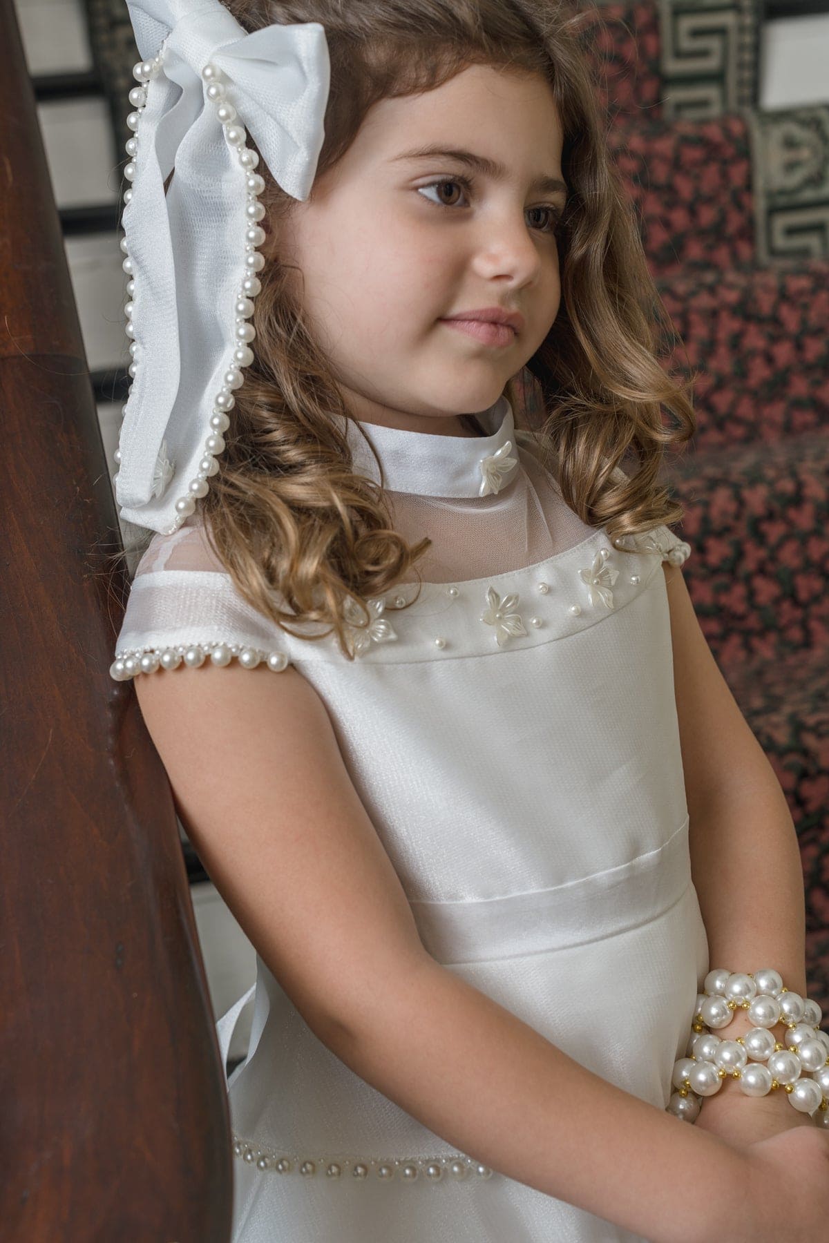 White Pearl Ceremony Hair Bow