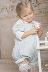 Charlotte Baby Blue Linen Romper