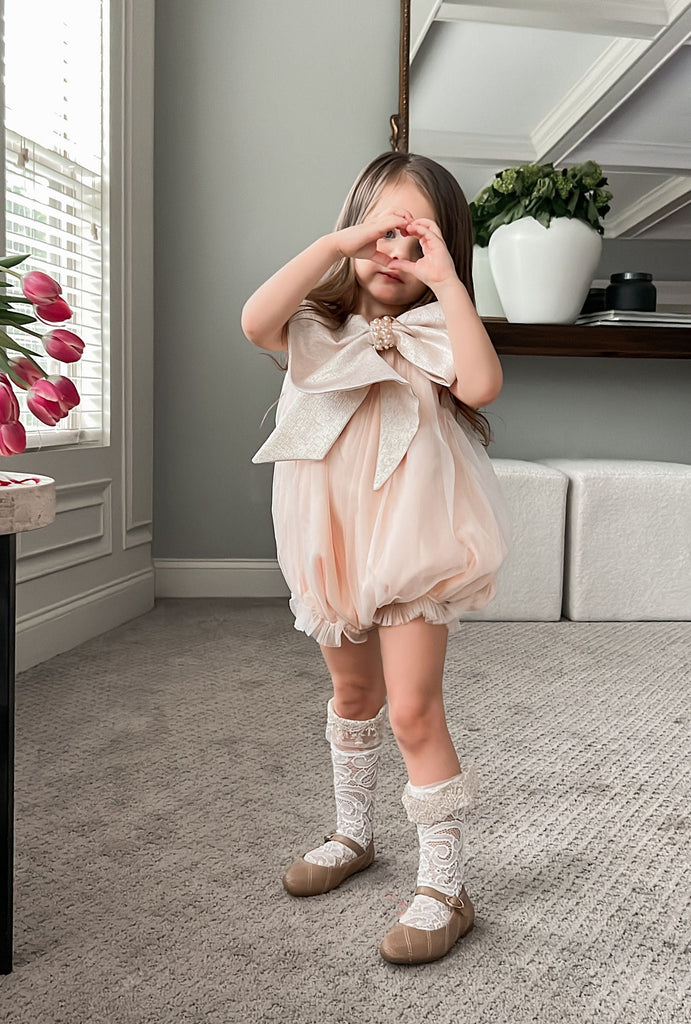 Pep Romper, Peach