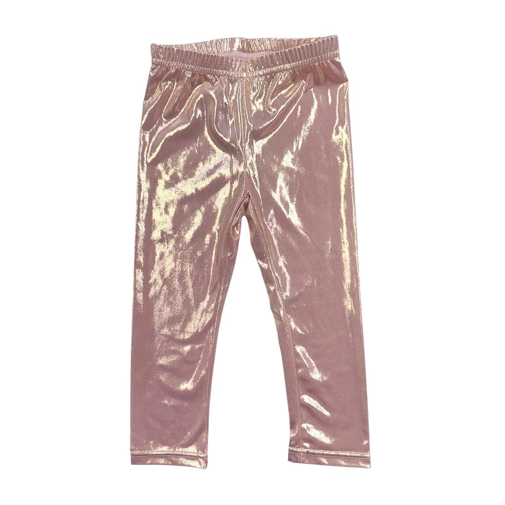 Metallic Pink Vegan Leather Leggings