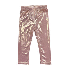 Metallic Pink Vegan Leather Leggings