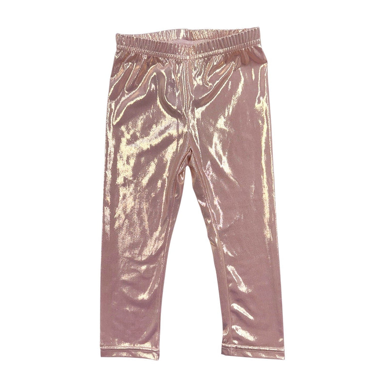 Metallic Pink Vegan Leather Leggings
