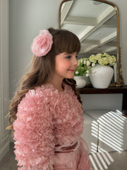 Vivian Dusty Pink Organza Flower Hair Clip - Petite Maison Kids