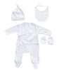 Tan Swiss Dot Baby Four Piece Set