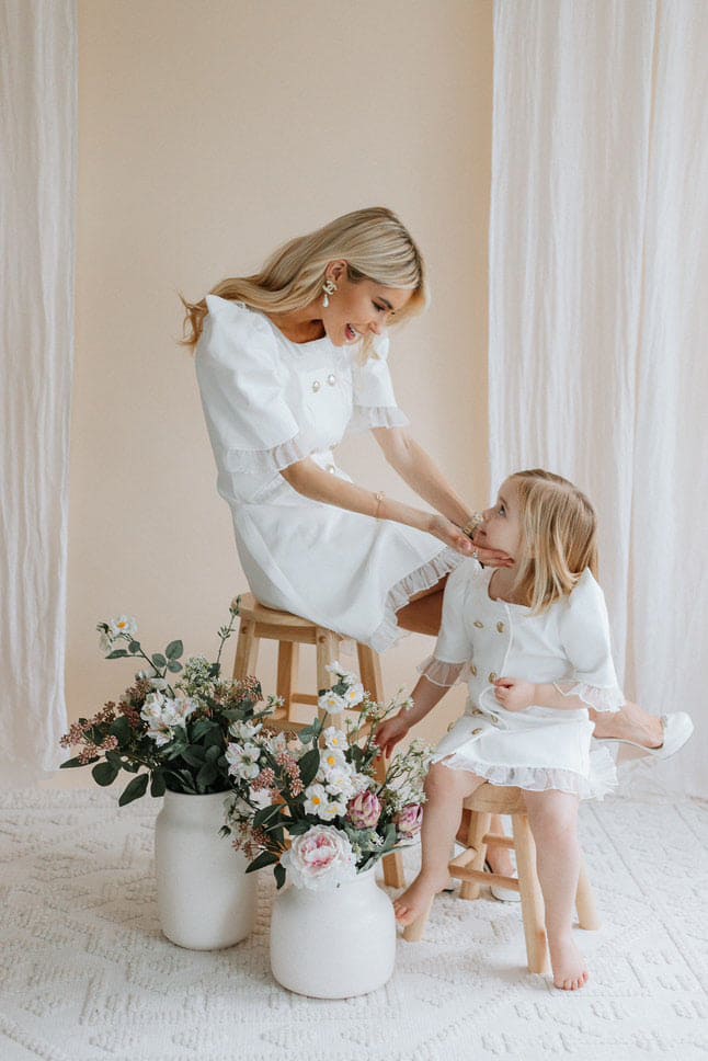 White Tuxedo Mom Dress