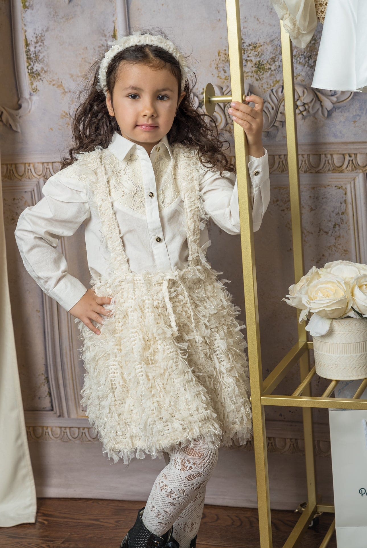 Ivanna Ivory Blouse and Skirt Set