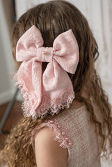 Molly Pink Lace Hair Bow