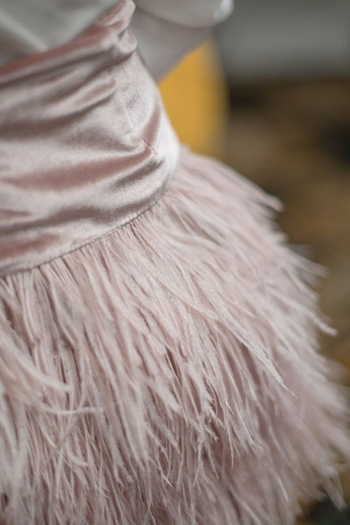 Feathery Long Skirt with Pocket - Pink main image 0